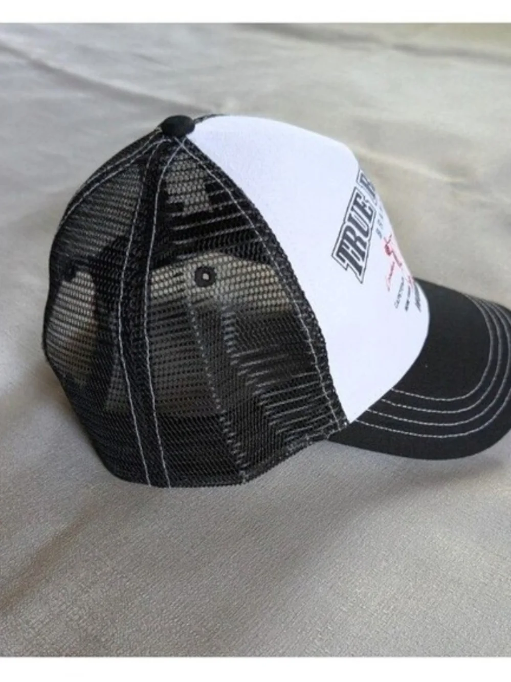 True Religion Buddha World Tour Logo Mesh Trucker Hat NEW!